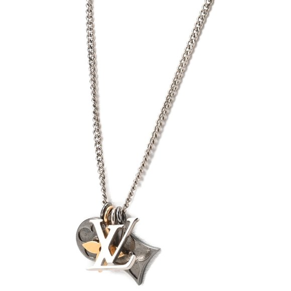 LOUIS VUITTON Jewelry - LOUIS VUITTON Pendant LV Instinct Necklace M00521 Chrome Metal Silver Gold S-...